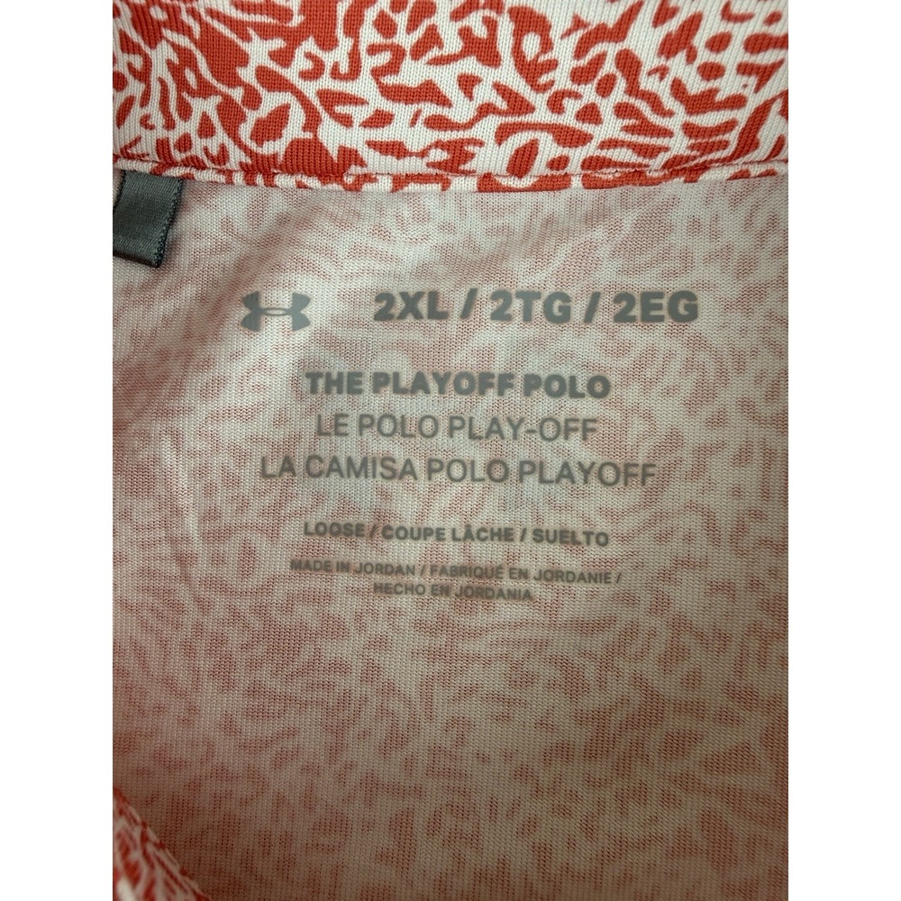 Under Armour Polo Shirt Men's 2XL Azalea Floral The Playoff Performance Golf - Picture 3 of 8
